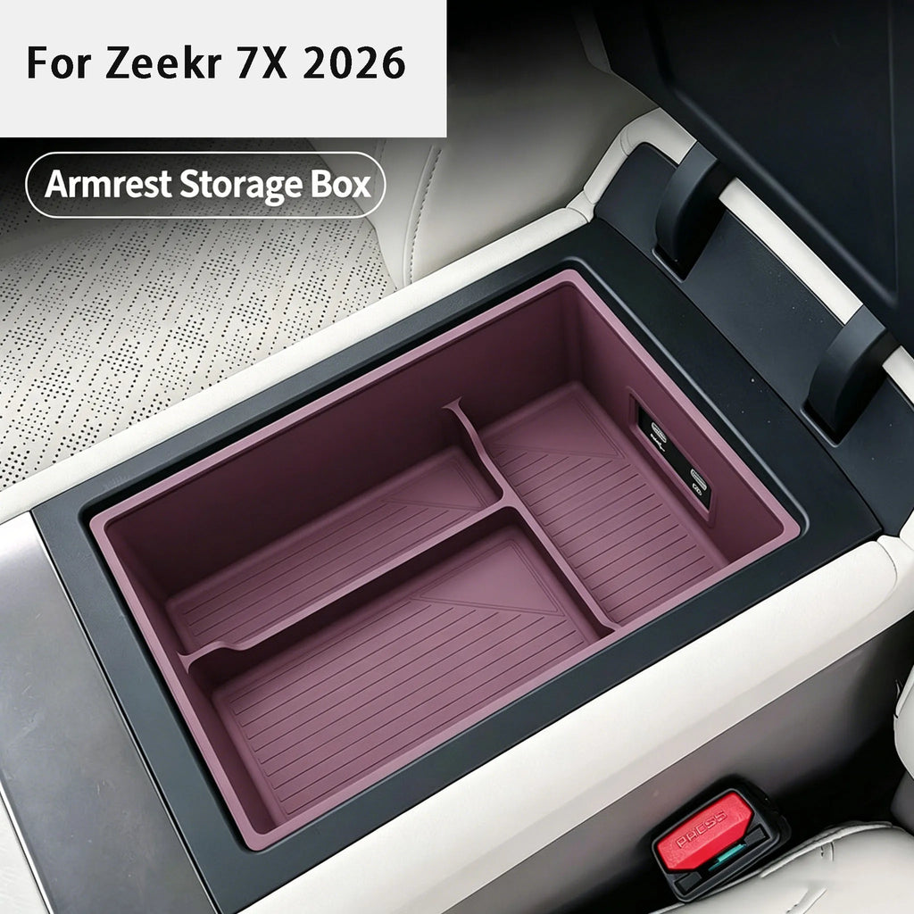 For New Zeekr 7X 2026 Handrail Box  Storage Box Car Storage Box  Silicone Storage  Modified Accessories Interior