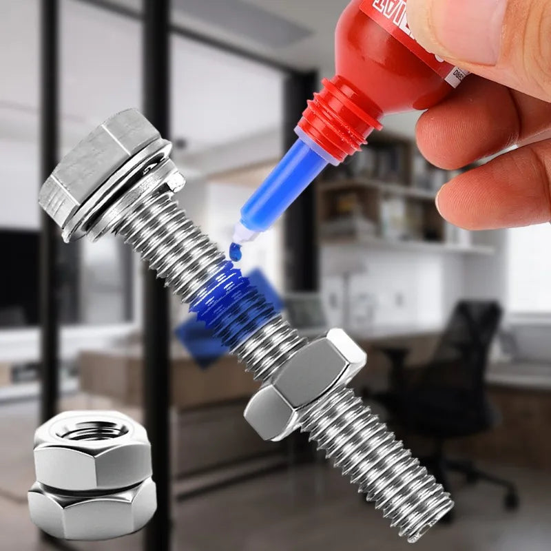 Anaerobic Threadlocker Glue High Strength Anti Loose Fast Curing Screw Locking Agent Sealant for Metal Plastic Bolts Nuts Fixing