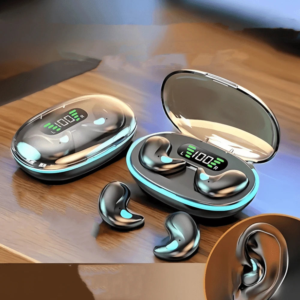 Painless Not In The Ear Sleep Earbuds Ultra Thin Invisible Wireless Headphones Noise Blocking Sleep Headphones for Insomnia
