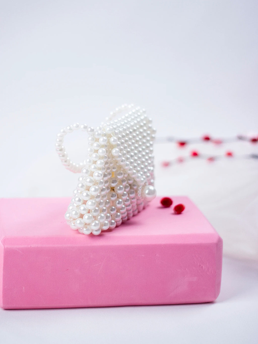 2024 Spring/Summer Hot selling Chinese Style Mini Pearl Imitation Dumpling Bun Women's Homemade Beaded Weaving Handbag