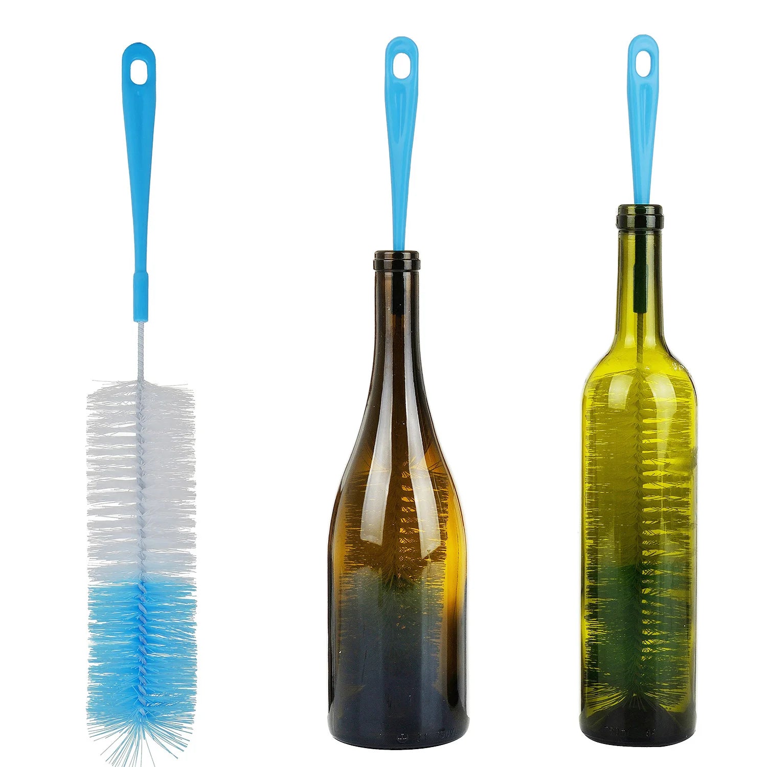 16” Long Bottle Brush Cleaner for Washing Wine/Beer/Sport Well/Thermos/Glass and Long Narrow Neck Sport Bottles
