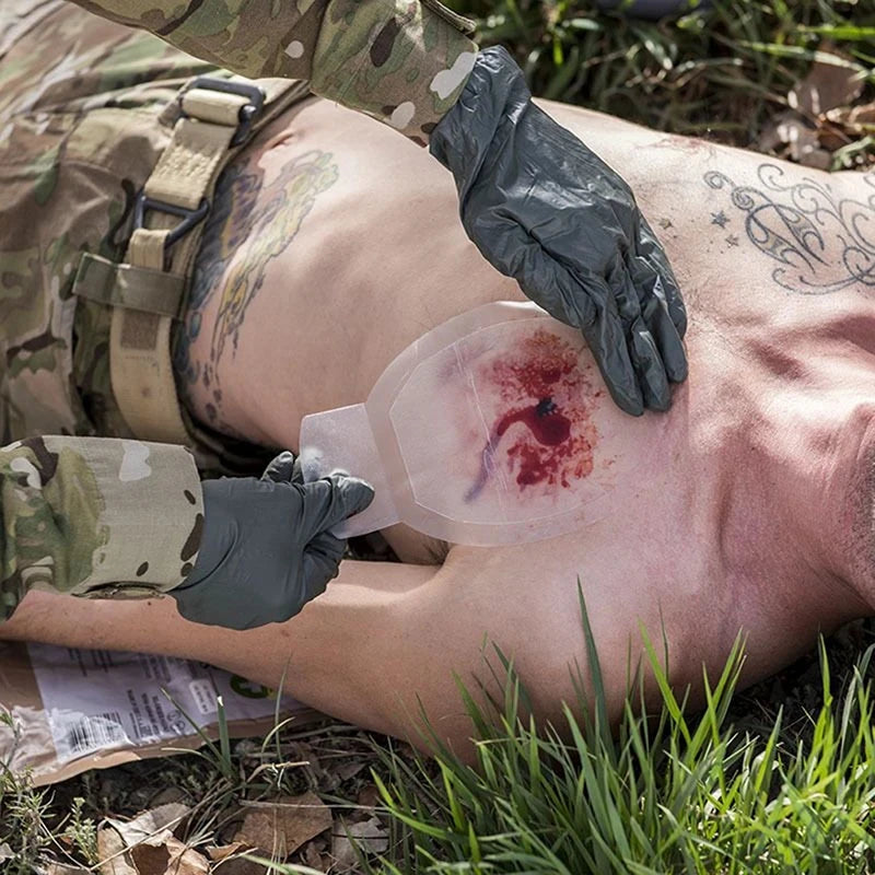 Medical Chest Seal Vented Dressing Bandage First Aid Kit Rescue Hyfin IFAK Chest Seal Outdoor Emergency Medical Treatment
