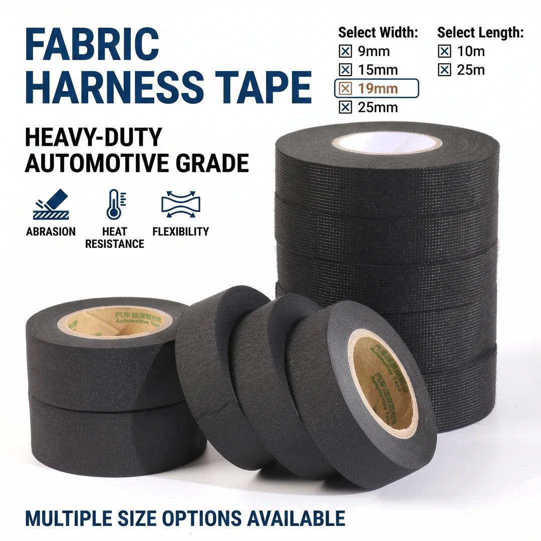 10/25 Meters Heat Resistant Flame Retardant Cloth Tape Coroplast Adhesive Wire Harness Loom Protection For Car Cable Wiring