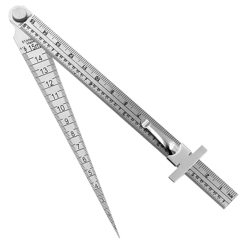 Toolstar Wedge Taper Ruler Stainless Steel 0-150mm Feeler Gauge Depth Ruler Hole Inspection For Measurement Tool Thickness