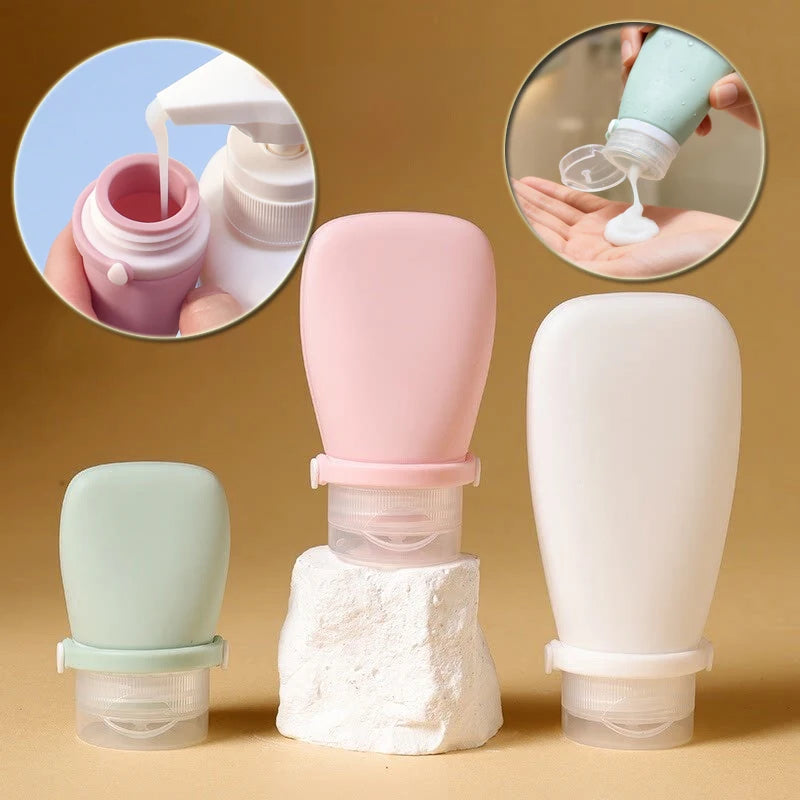 10PCS 30/60/90ml Empty Refillable Silicone Travel Soft Squeeze Tube Leakproof For Shampoo Lotion Bottle Portable Container