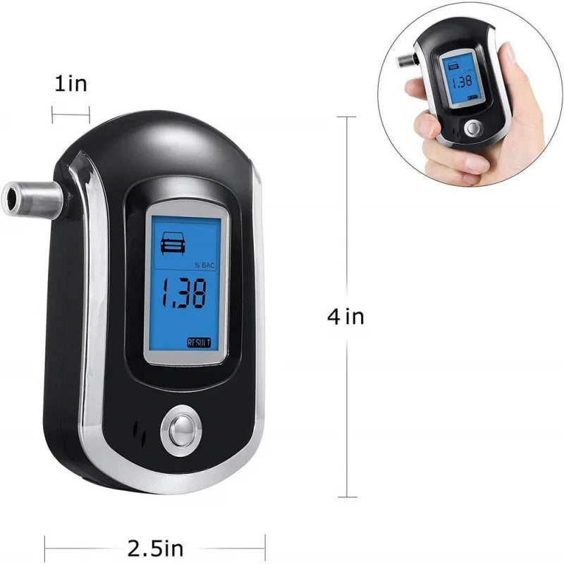 English Digital Alcohol Detector AT6000 Portable Mini Blowing Nozzle for Automotive Home Drunk Driving Detection