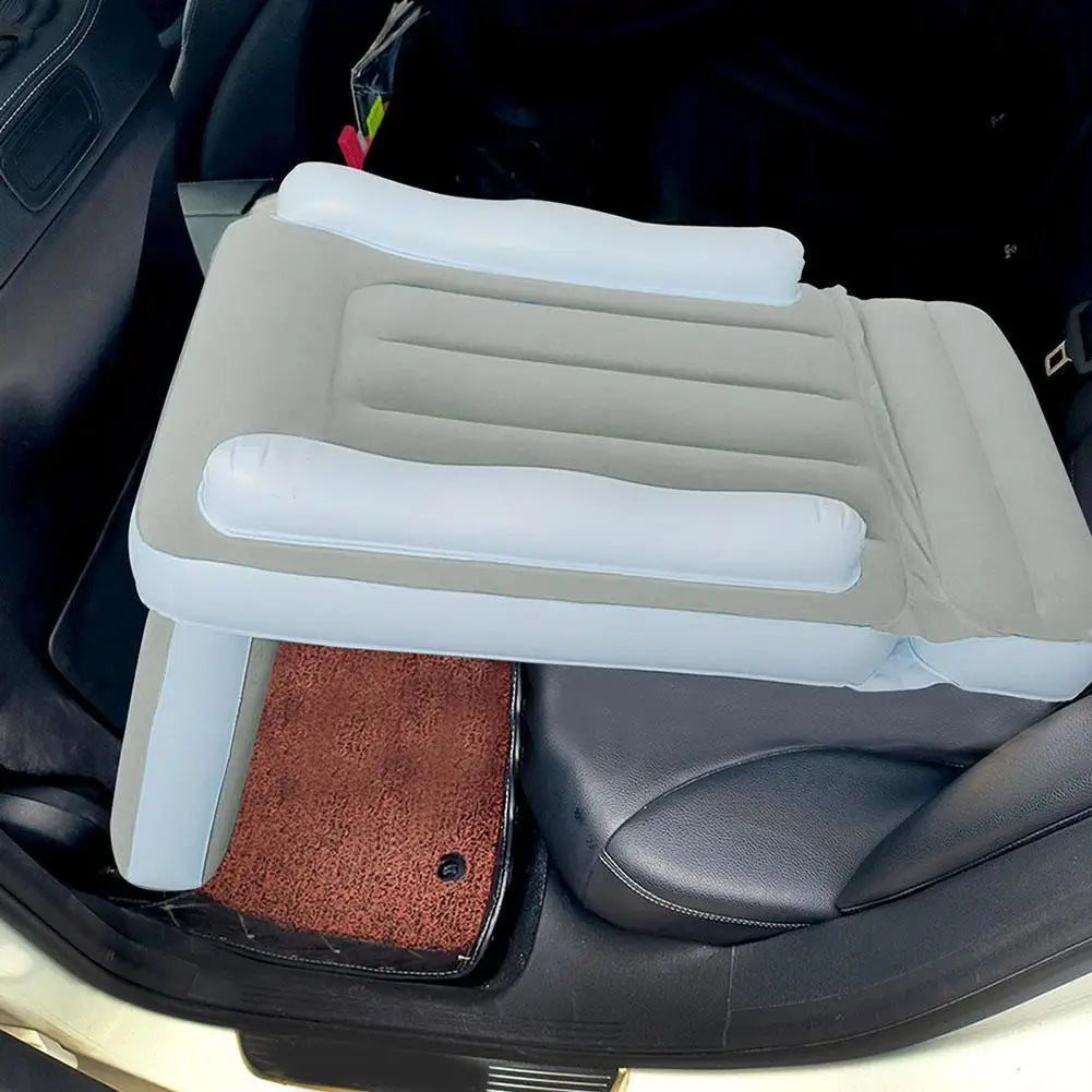 Portable Toddler Inflatable Airplane Bed Kids Car Rear Seat Extender Mattress Thickened Flocking Travel Sleep Mat
