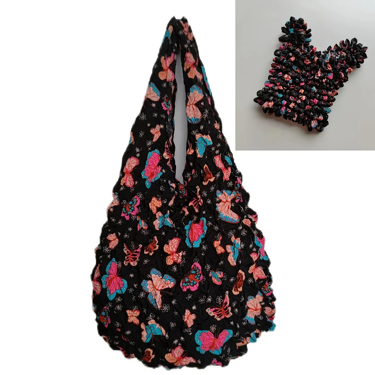 [Magic Stretch Bag] New Fashionable Magic Stretch Shopping Bag with Bubble Pleats, Multi-Functional and Machine Washable for Traveling and Daily Errands