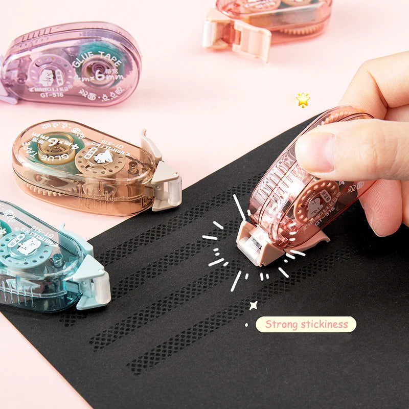 6m*6mm Dot Glue Tape DIY Scrapbooking Creative Stationery School Supplies Transparent Double Sided Adhesive Roller Tape