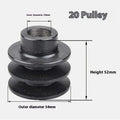New 19/20mm Double Groove Flat Key Shaft V Belt Pulley For 168F 170F Engine Accessories