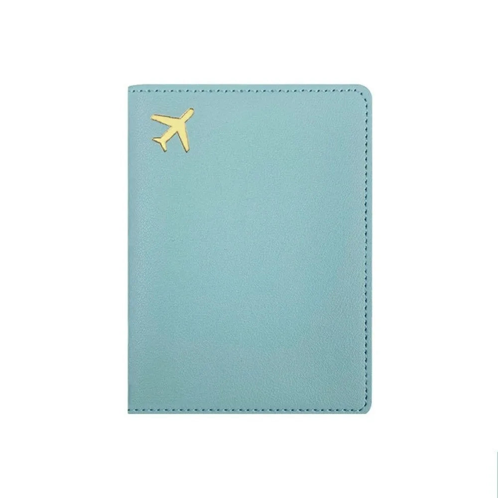 PU Leather Passport Holder Lightweight Waterproof Passport Case Portable Storage Solid Color Passport Protective Cover