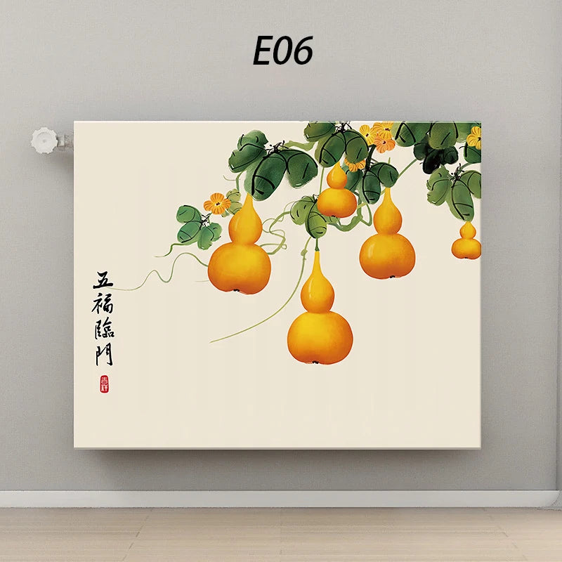 55-210cm Elastic All Inclusive Radiator Dust Cover Multi-sizes Chinese Style Printing Decorative Heater Cover Washable Reusable