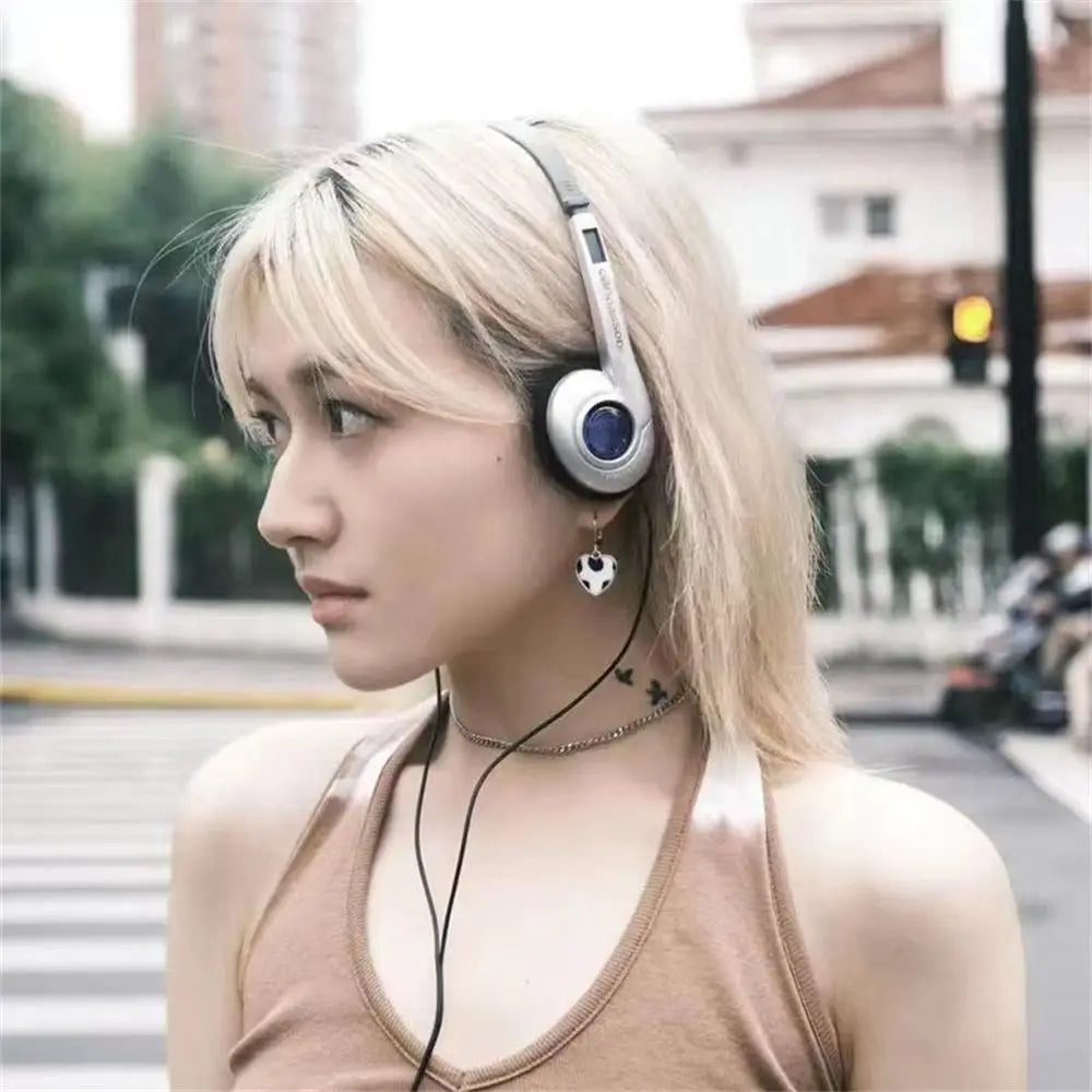 Fashion Retro Classic Headset Y2K Wired Headphone 3.5mm Type C Over Ear Earbud