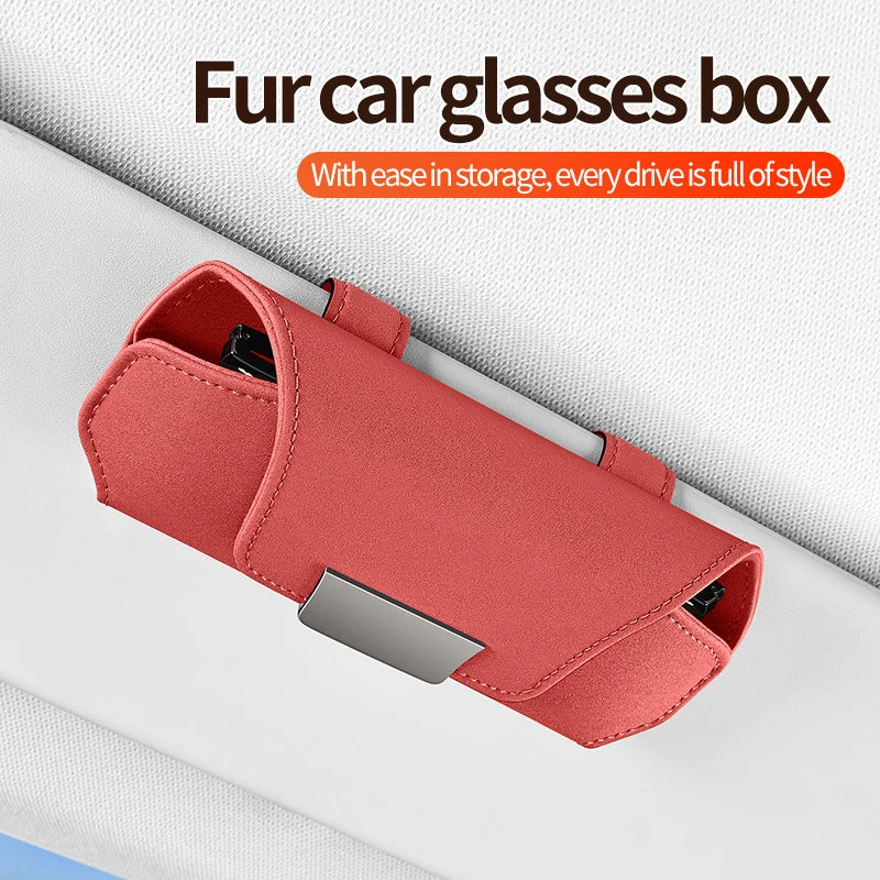 Universal Car Sunshade Sunglasses Organizer  Damage-Free Installation Interior Sunscreen Holder  Scratch-Resistant Sunglass Stor
