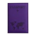PU Leather Passport Cover for Men & Women Organizer - Protective Card Holder ID Document Covers World Map Travel Passport Case