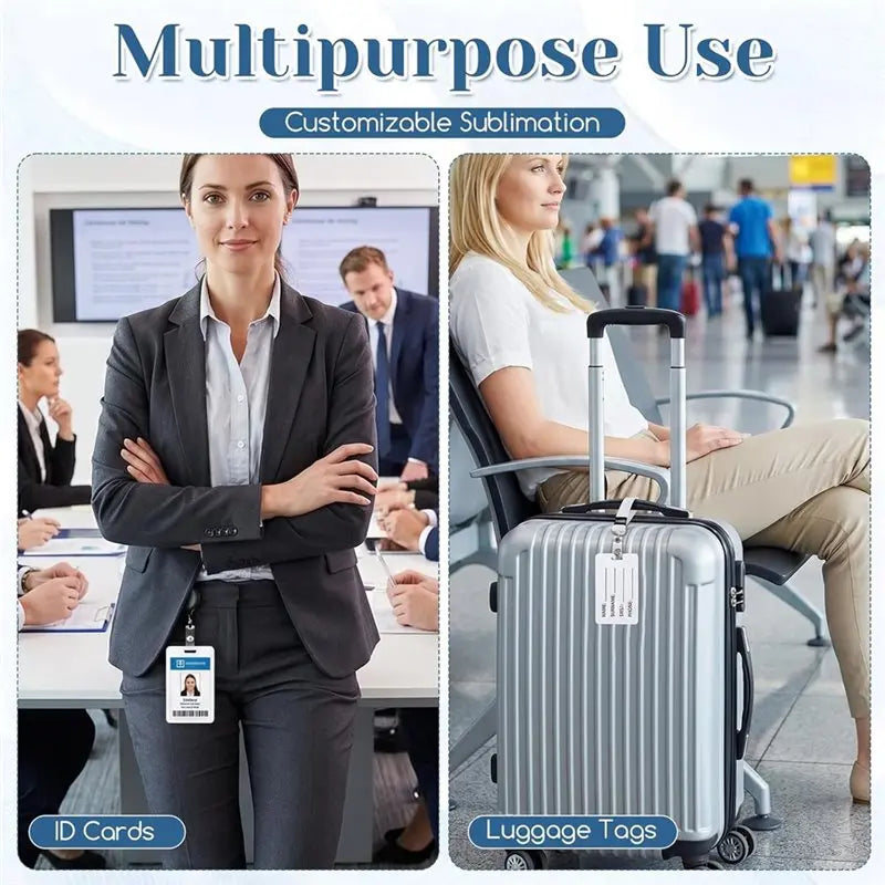 ABRT-Sublimation Blank Luggage Tags DIY Travel Suitcase Tags Heat Transfer Blank Luggage Tags