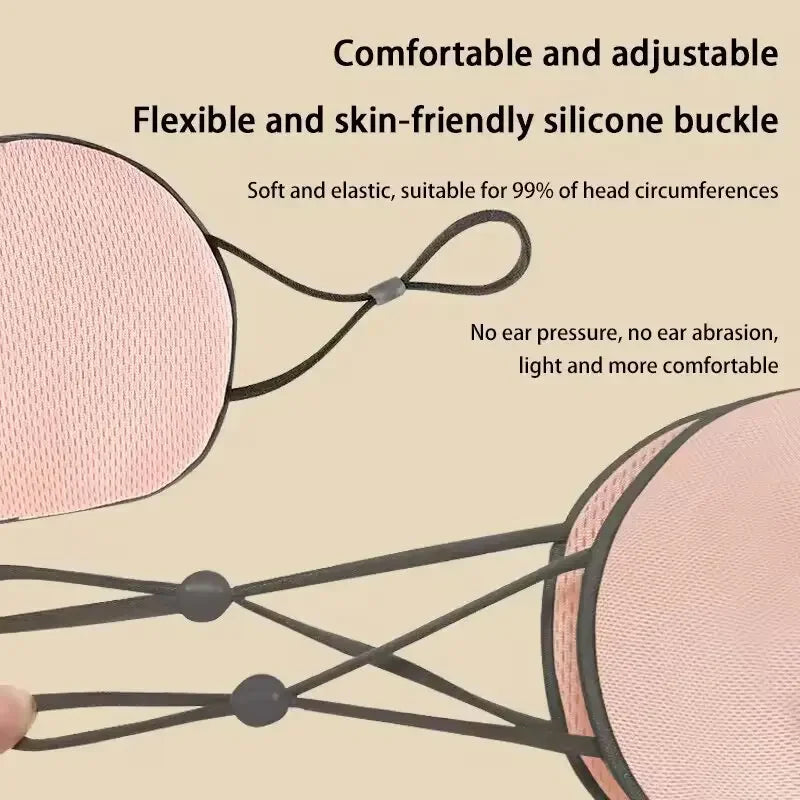 Sleep Mask Warm Cold Dual-Use Soft Silk Eye Mask Night Blackout Blindfold Eye Shade with Adjustable Elastic Strap Travel Shade