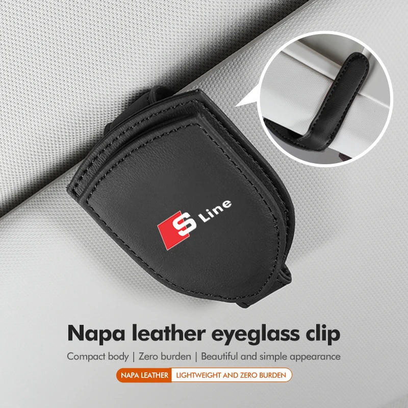 Car Sun Visor Glasses Universal Holder Clip Auto Accessories For Audi Quattro A4 A5 Q5 A1 Q7B6 B8 B7 B9 B5 A3 8P 8V 8L A6