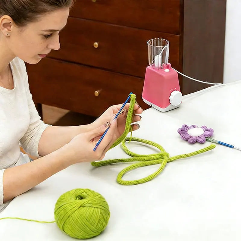 USB Auto Knitting Machine DIY Electric Crochet Machine Wool Yarn Knit Helper Craft Project Cord for Braiding Knitting Accessorie