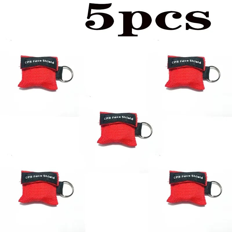 1~10pc Outdoor Rescue Health Care Tools Jetting Resuscitator MaskKey chain First Aid Emergency Face Shield CPR Mask Professional