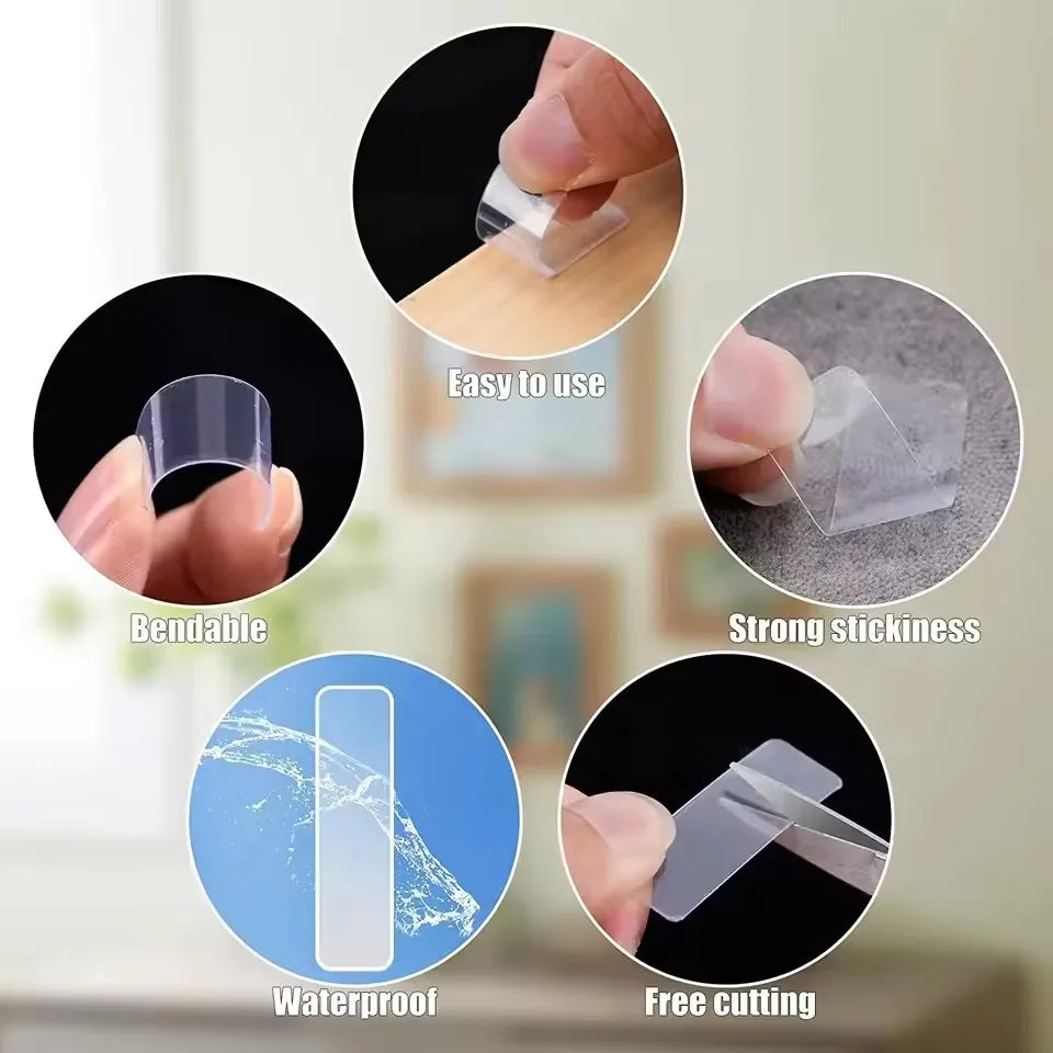 Can Be Reused Super Strong Double Sided Adhesive Tape Transparent Wall Stickers Water Proof Household Products Adhesives