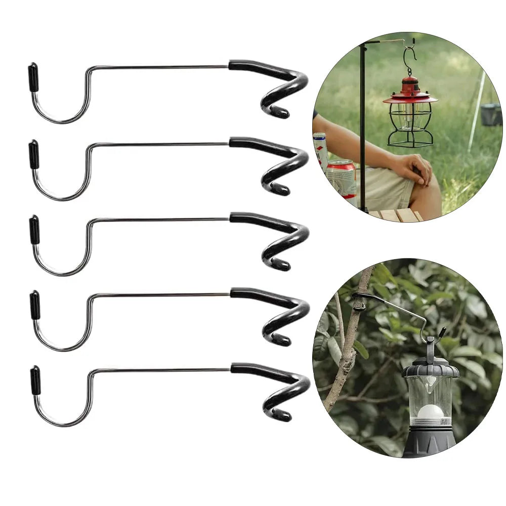 2/5Pcs Light Stand Holder Hooks Portable Tent Pole Lamp Hanger Hunting Fishing Lantern Hanger Outdoor Camping Tools