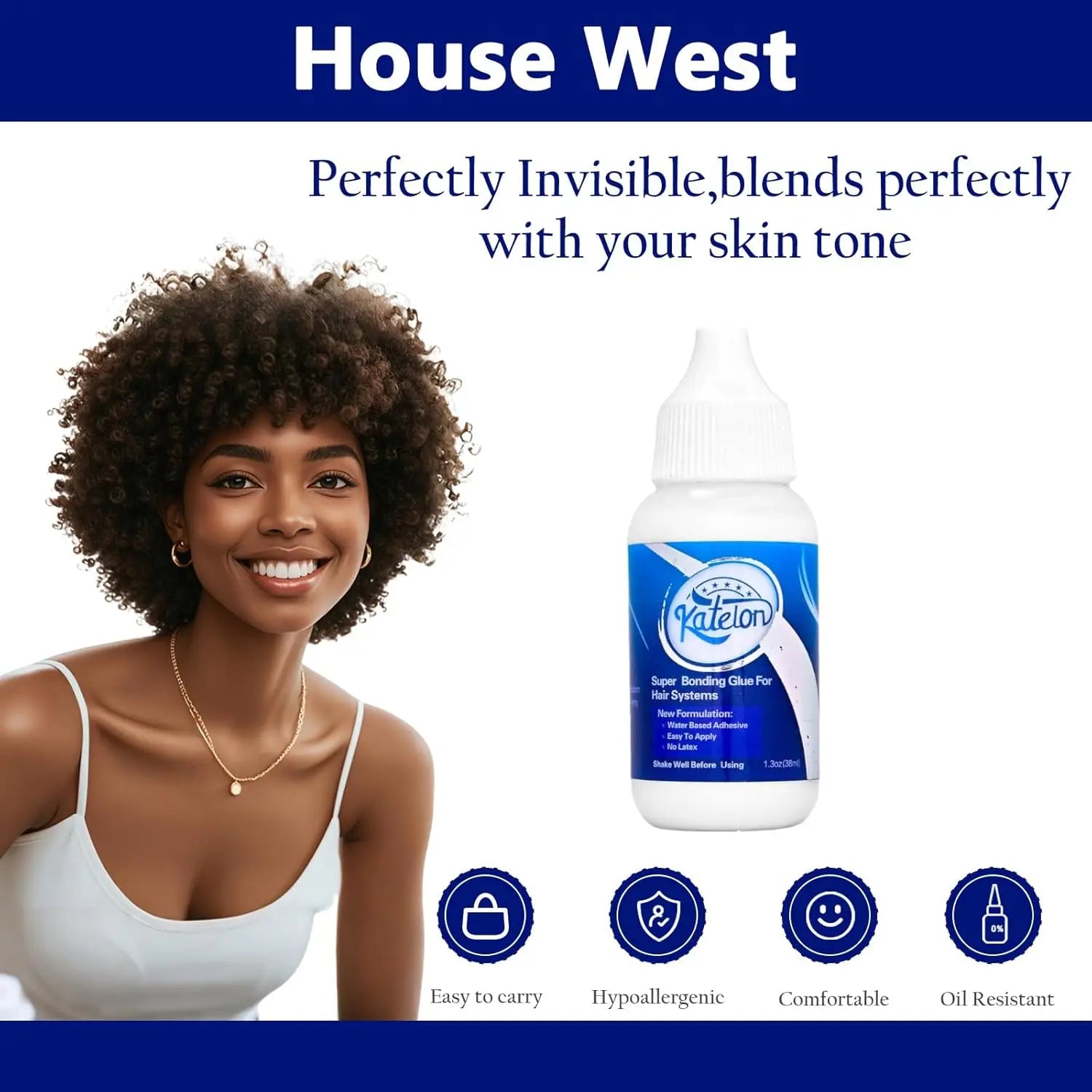 6 pc Wig Adhesive and Glue Remover Set,Invisible Waterproof air Replacement Bonding Glue+Solvent, Strong Hold for Lace Front Wig