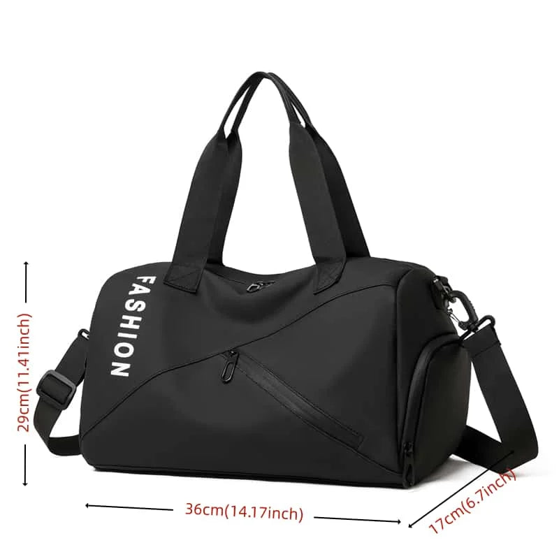 Women's Large Capacity PU Duffel Bag Water Resistant Weekender Gym Bag with Wet Pocket Overnight Travel Bag for Sports & Fitness