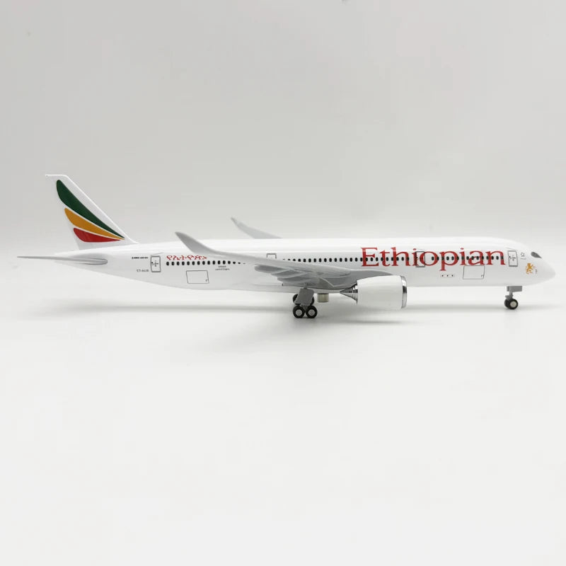 30cm Resin Plane Model A350 Ethiopian Airways Diecast 1/250 Scale Aircraft Assemble With Display Stand For Adults Fun Decoration