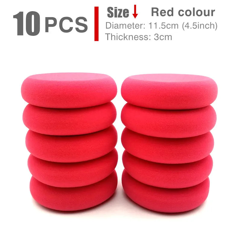 AUTOBRIGHT 10pcs Polishing Waxing Sponge Car Detailing Wash Cleaning Coating Accessoire Polishing Waxing Pads Disc Applicator