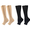 4 Compression Socks for Varicose Support with Zipper Outdoor Running Fitness Hiking Anti-fatigue Medical Diabetes Swelling Care