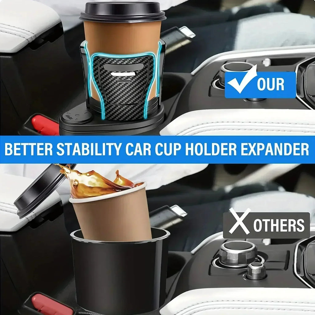 Adjustable Dual Cup Holder Car Mount Multifunction with Phone Holder Car Cup Expansion Adapter for Vehicle Cup Holers