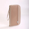 RFID Blocking Passport Holder Travel Document Organizer with Wrist Strap Multifunctional Zippered Wallet for Airline Tickets Car