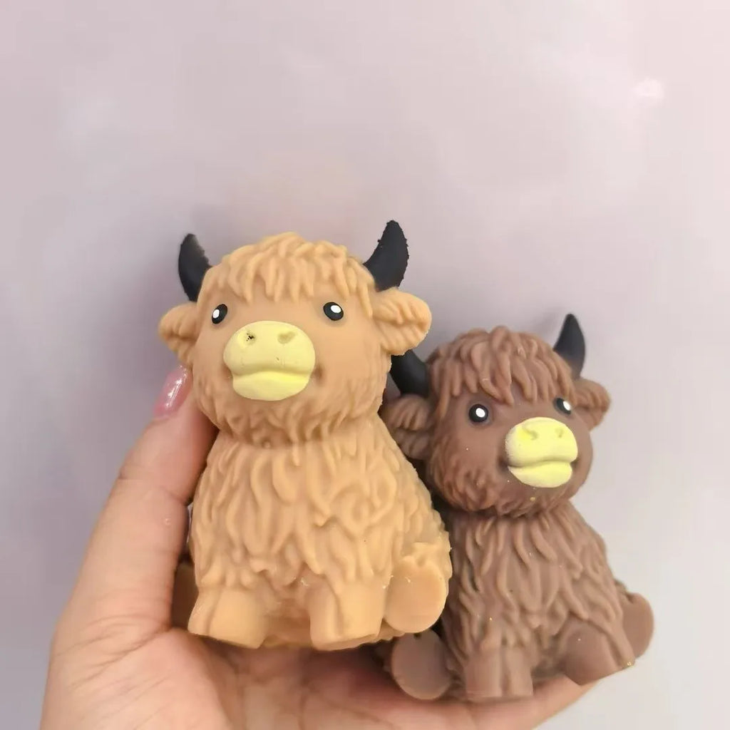Scottish Highland Cow Squishy Slow Rebound Anxiety Relief Fidget Toy,Squishy Toys,Kid Toys,Juegos Para Niños,Cheese Squishy