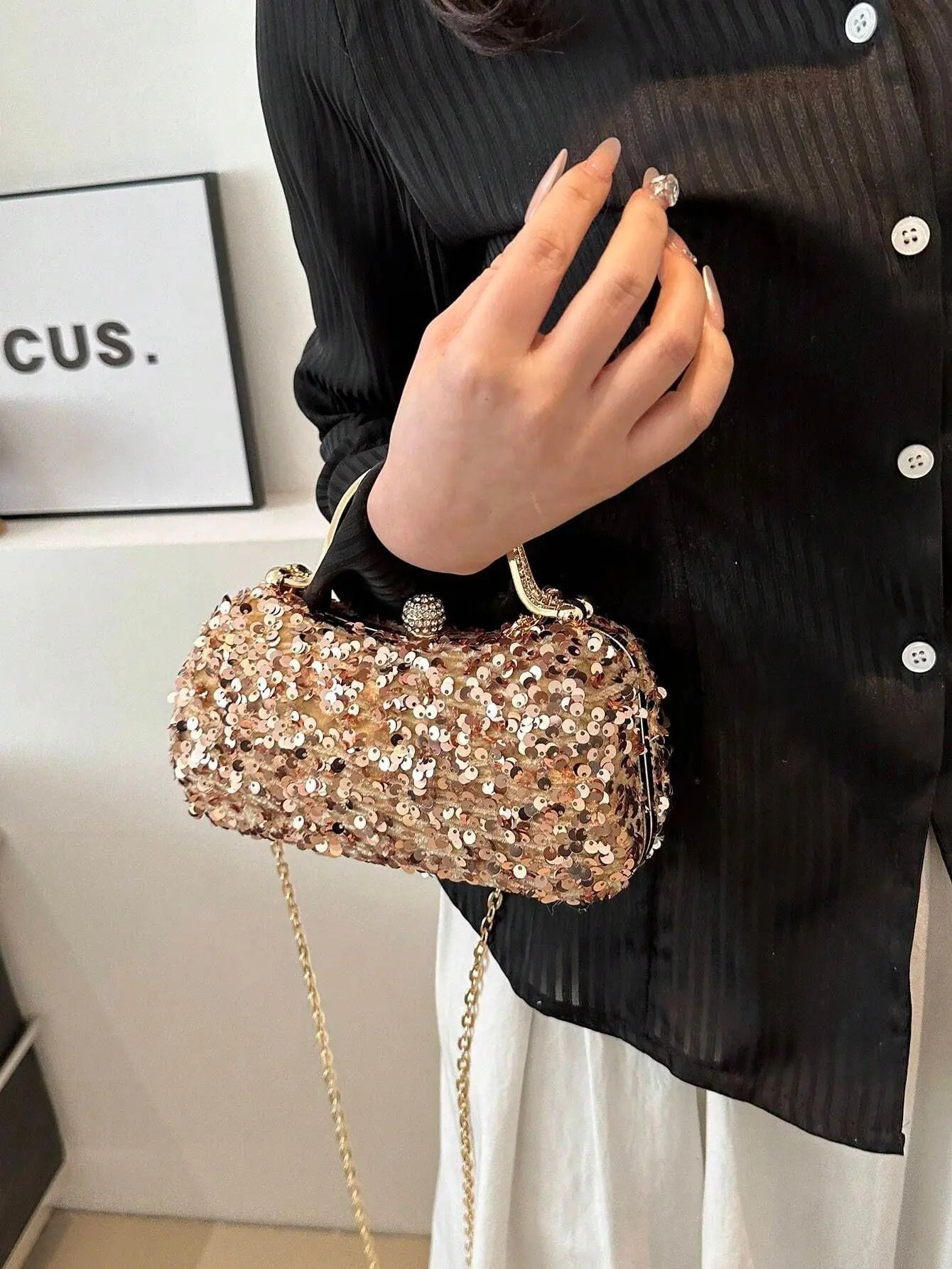 Beaded Sequin Gold Diamond Dinner Bag Women's Handmade Fashion Party Banquet Dress Portable Shiny Rhinestone Handbag Sac Mariage