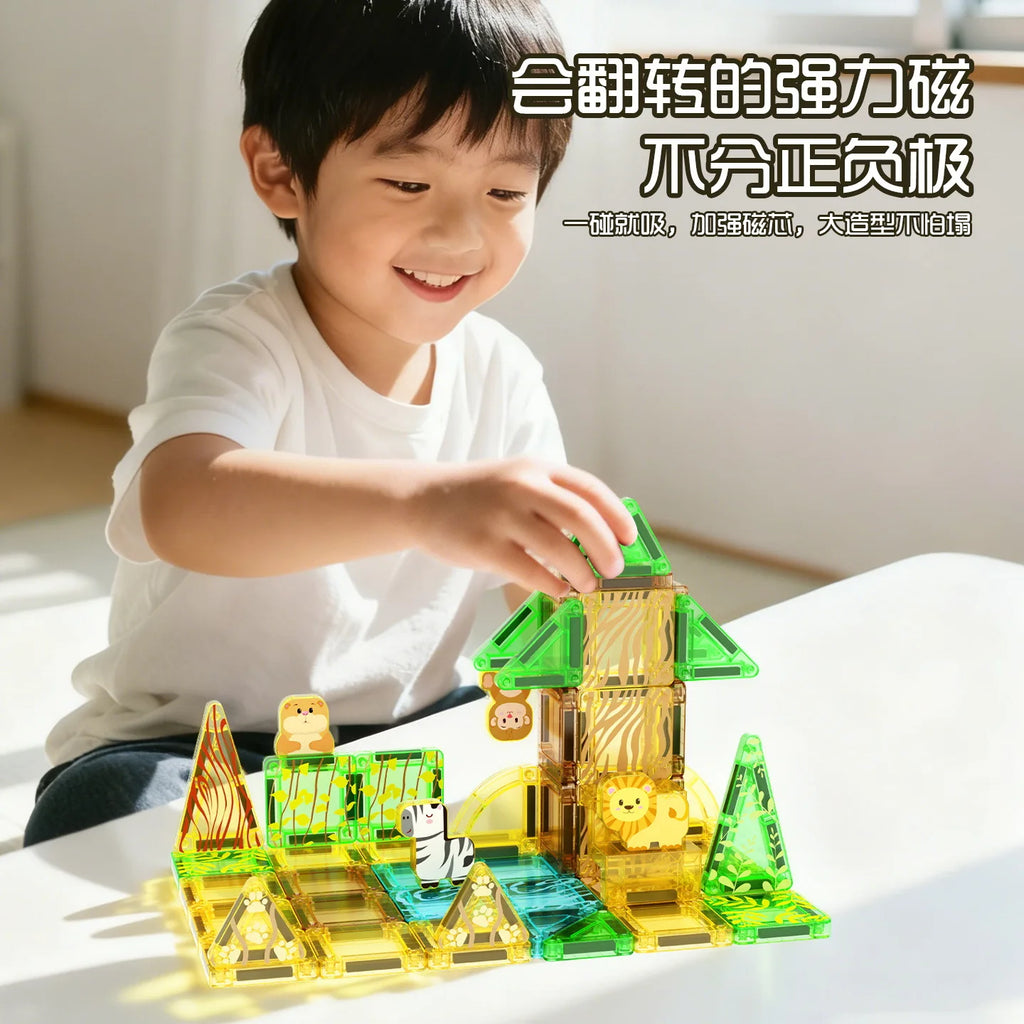 Mini Magnetic Building Blocks for Children, Portable Magnetic Toys with Bright Colors and Fun Designs, Birthday and Holiday Gift