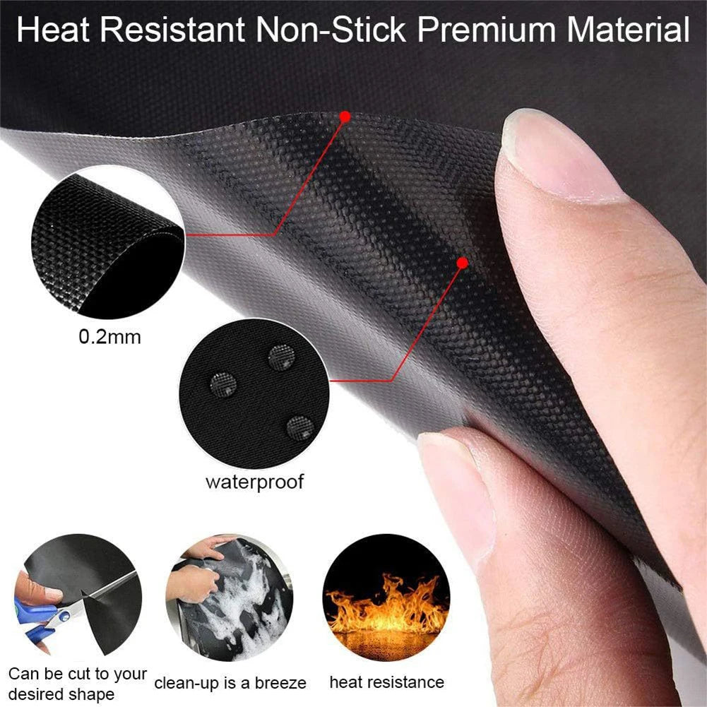 Non-Stick BBQ Grill Mat Set – Reusable PTFE Grill Liner | Tapis de Gril BBQ Antiadhésif Réutilisable