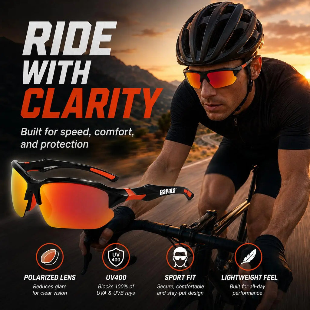 Outdoor Rapala Polarized Fishing Glasses UV400 for Fishing Riding Running Driving with Secure Fit Frame and Storage Case