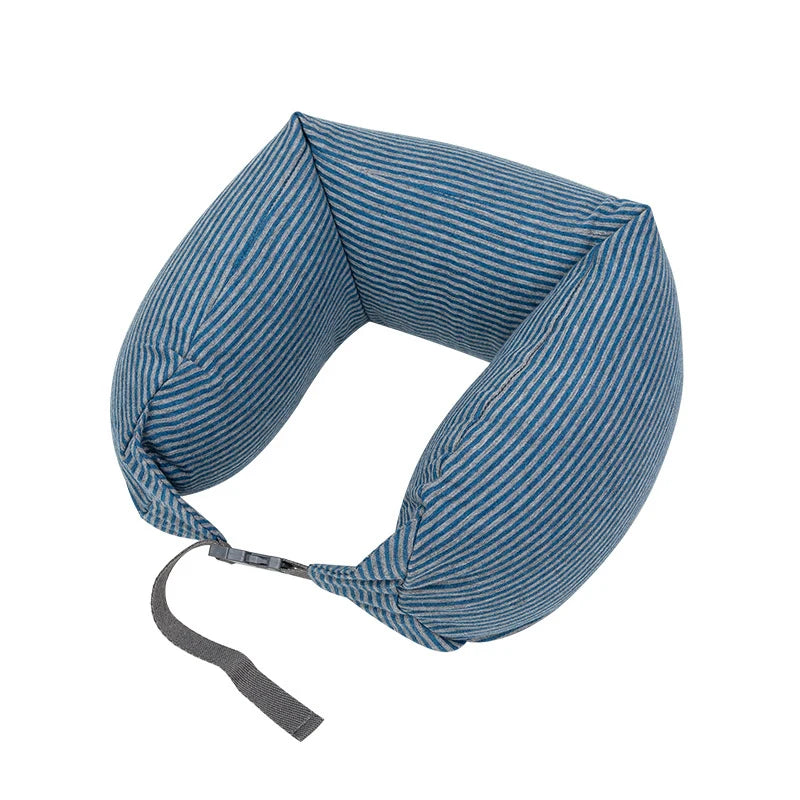 Neck Pillow Neck Support Breathable Stuffable U-shaped Pillow With Hidden Zipper Adjustable Drawstring Neck Pillow For Travel