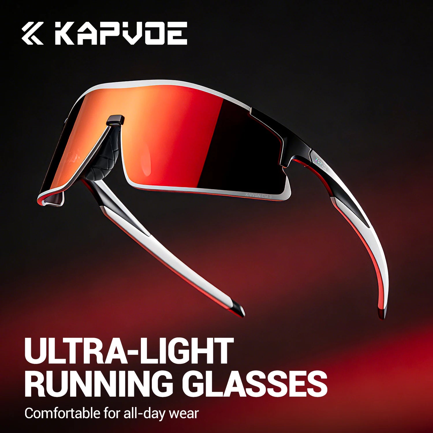 Kapvoe New Photochromic Running Sunglasses Men Women Marathon Ultralight Outdoor Sports Cycling Hiking UV400 Climbing Goggles
