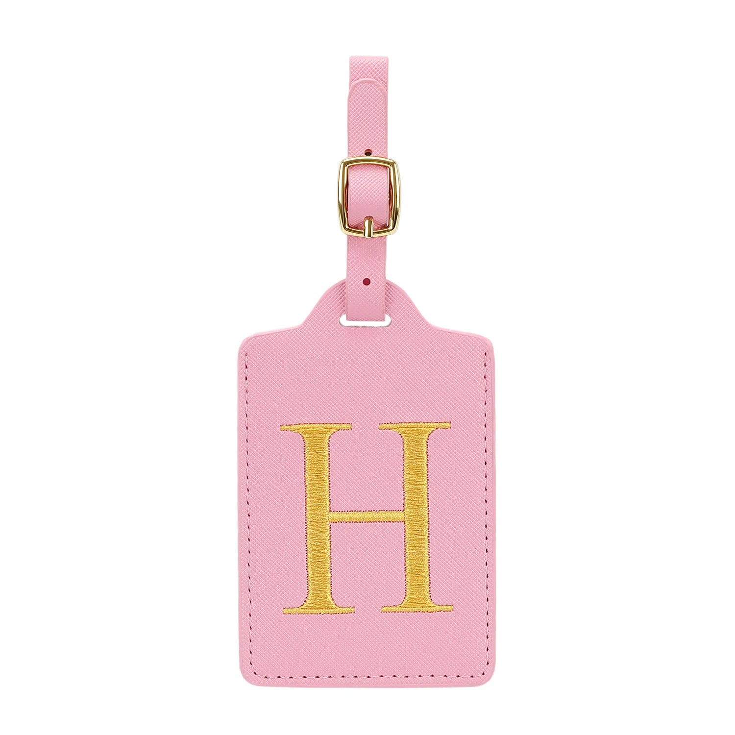 MIYIN 26 letters Luggage Tags for Suitcases PU Leather Privacy Protection Bag Tags Travel Accessories Essential, Pink