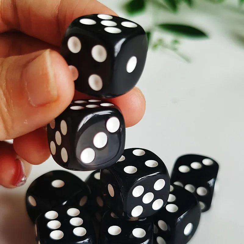 10 PCS/Set 16mm D6  6 cubes Dice Acrylic 6 sides D6 Dice With role Edges For Casino Dice Table Board Game