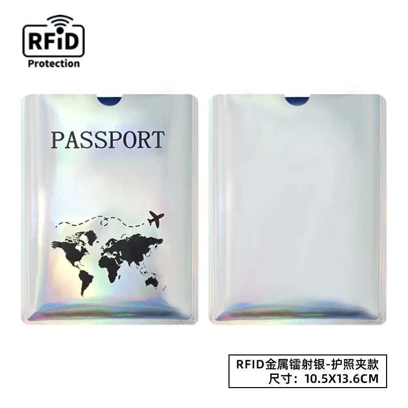 Anti Magnetic Passport Protective Cover Anti-theft Brush Aluminum Foil Passport Bag Rfid Cover for Passport