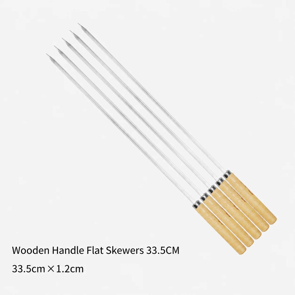 Stainless Steel Barbecue Skewers Reusable Portable Barbecue Fork Outdoor Camping Picnic Barbecue Utensils Kitchen Accessories