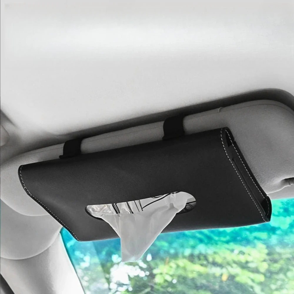 1Pcs Car Tissue Box Towel Sets Car Sun Visor Tissue Box Holder Auto Interior Storage Decoration for BMW Car Accessories