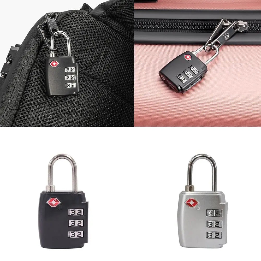 TSA 3 Digit Combination Lock Security Tool Anti-theft Lock Customs Password Lock Cabinet Locker Padlock
