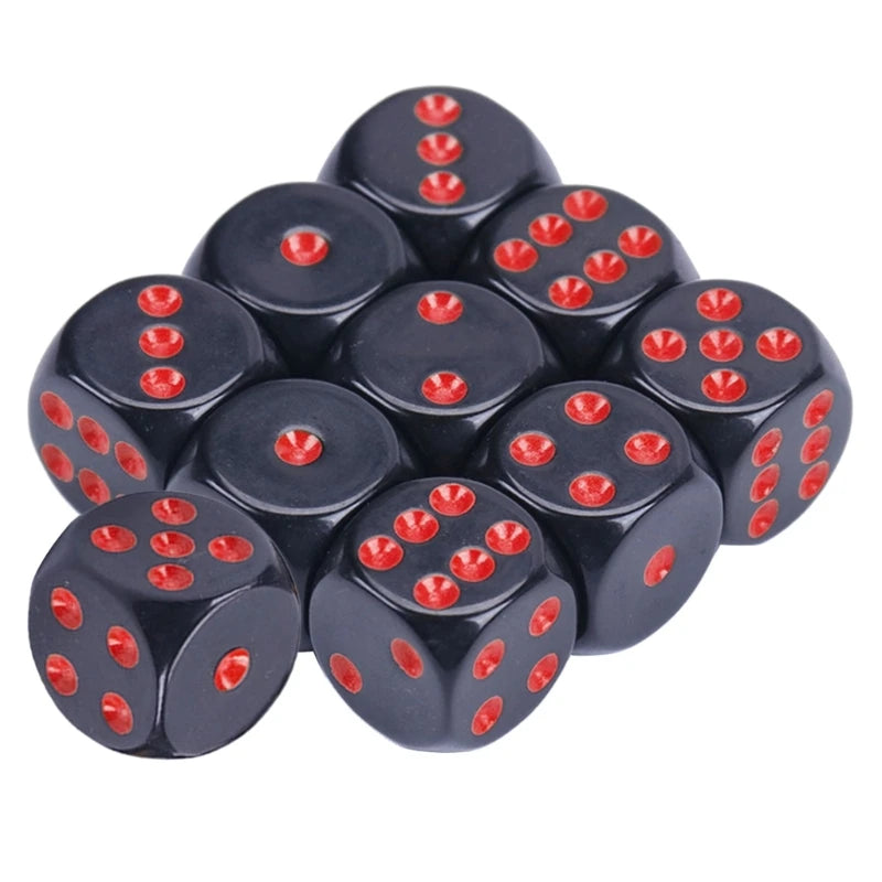 10Pcs 15mm Multicolor Acrylic Cube Dice Set Six Sides Portable Table Games Toy