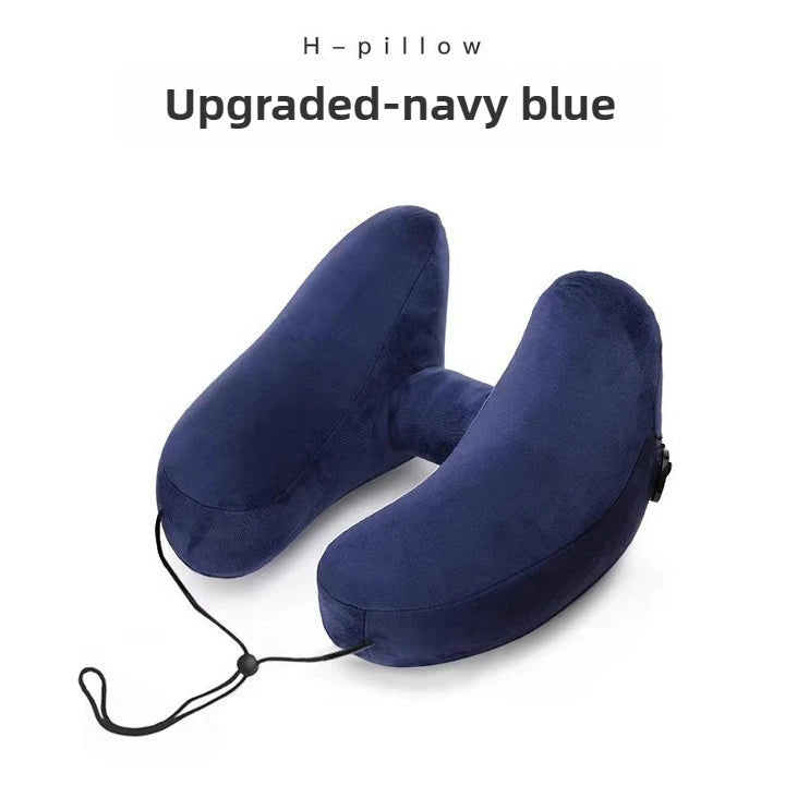 Neck Pillow Travel U-shaped Inflatable H Shape  Multitool Hooded Nap Pillow Outdoor Car Long-Distance Aircraft Neck Pillow