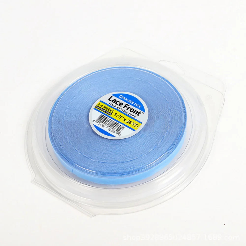 0.8cm 36yards Blue Wig Tape Lace Front Double Side Adhesive Hair System Tape Roll for Wig Toupee Hair Extensions