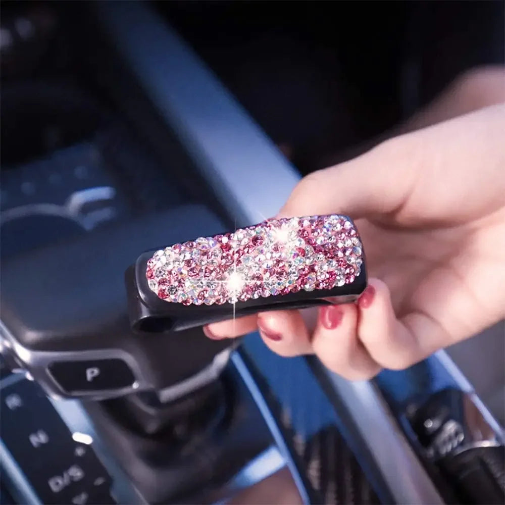 Diamond Glasses Holders Car Sun Visor Sunglasses Eyeglasses Mount With Ticket Card Clip Car Interior Accessories Glasses Holder